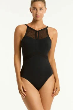 Drift Panelled High Neck One Piece