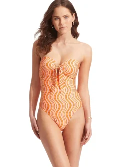 Mod Squad Twist Tie Front One Piece