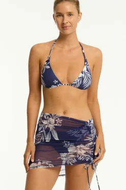 Aloha Drawstring Mini Mesh Skirt
