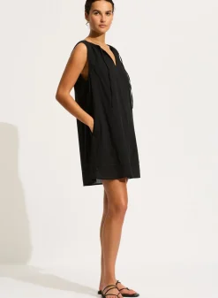 Beach Edit Gathered Neck Mini Dress