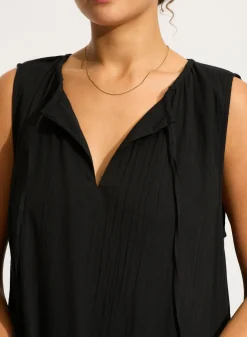 Beach Edit Gathered Neck Mini Dress