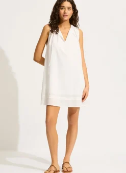 Beach Edit Gathered Neck Mini Dress