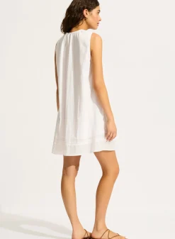 Beach Edit Gathered Neck Mini Dress