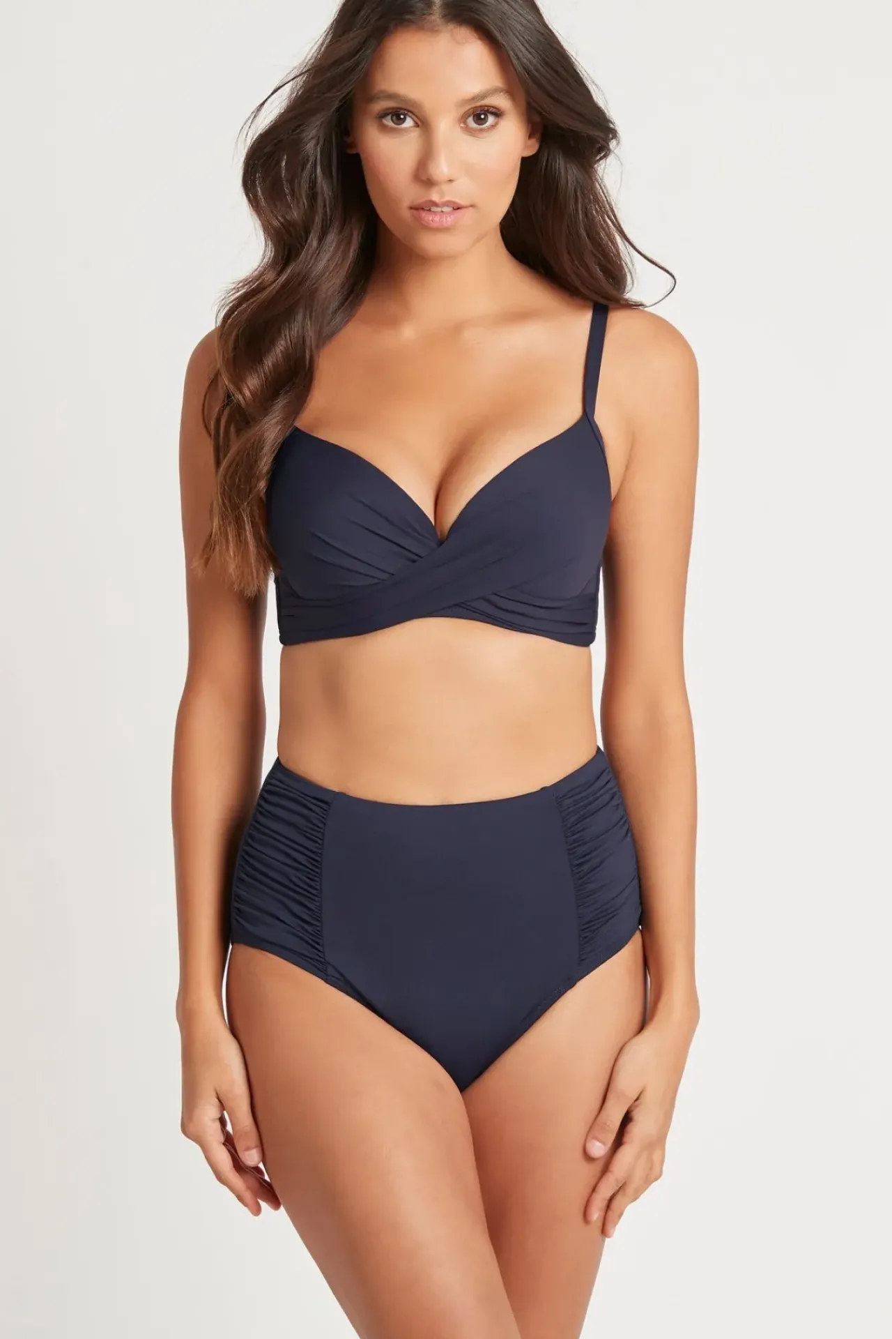 Essentials Cross Front Moulded Cup Underwire Bra