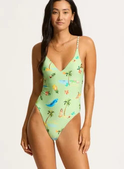 Isla Palm V Neck One Piece