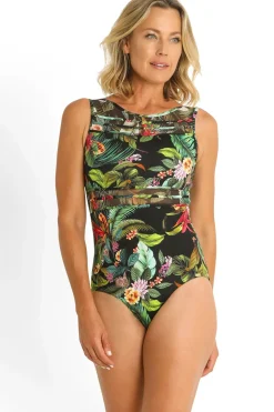Meka Mesh High Neck Mastectomy One Piece