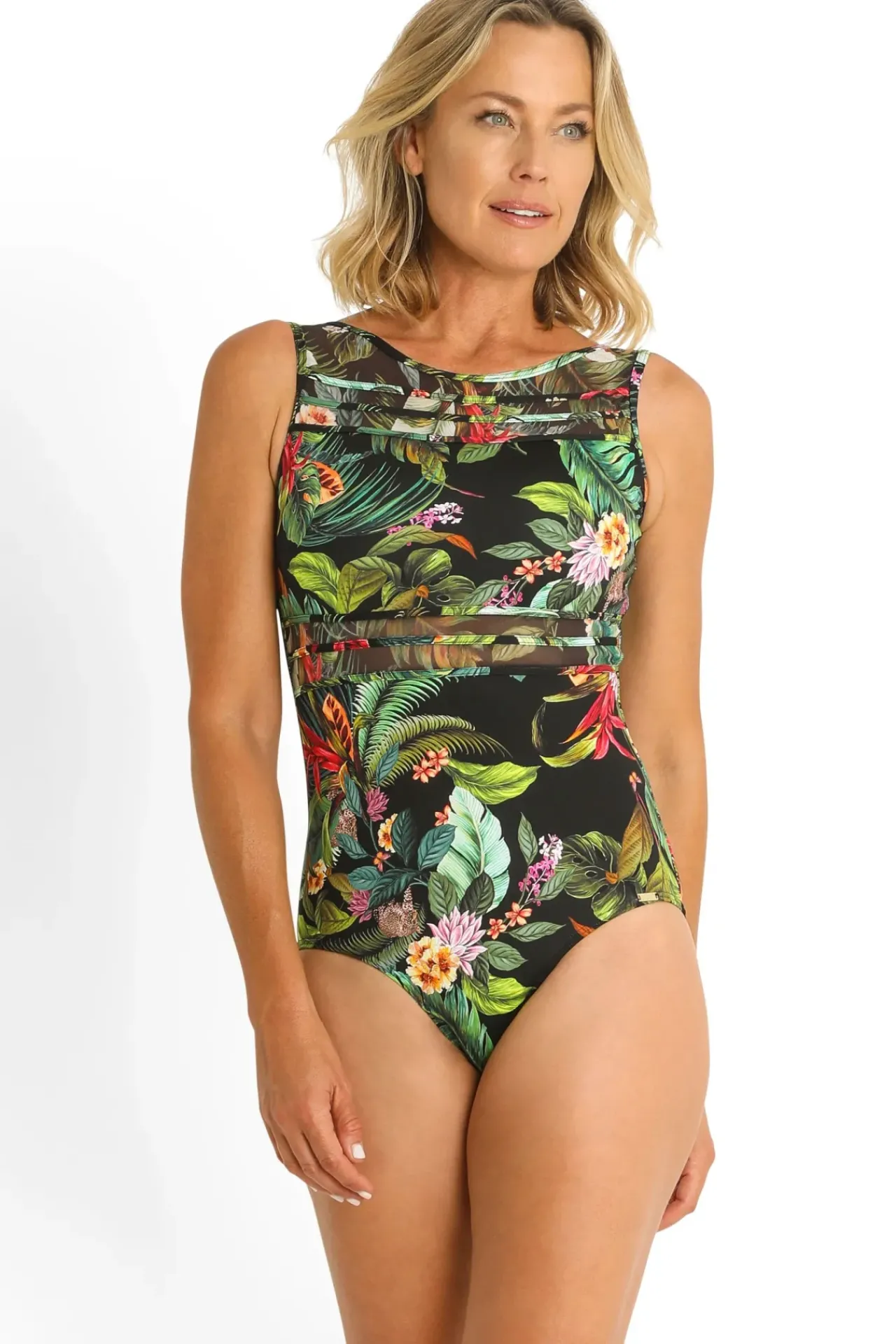 Meka Mesh High Neck Mastectomy One Piece