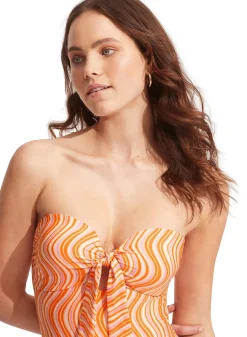 Mod Squad Twist Tie Front One Piece