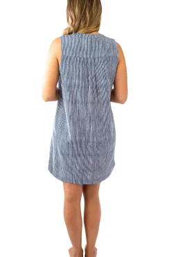 Sally Sleeveless Shirt Dress Stripes