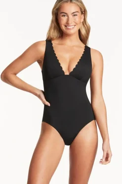 Scalloped Longline Tri One Piece