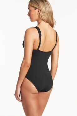 Scalloped Longline Tri One Piece