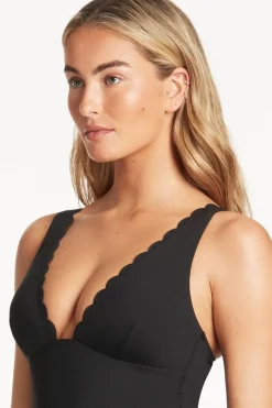 Scalloped Longline Tri One Piece