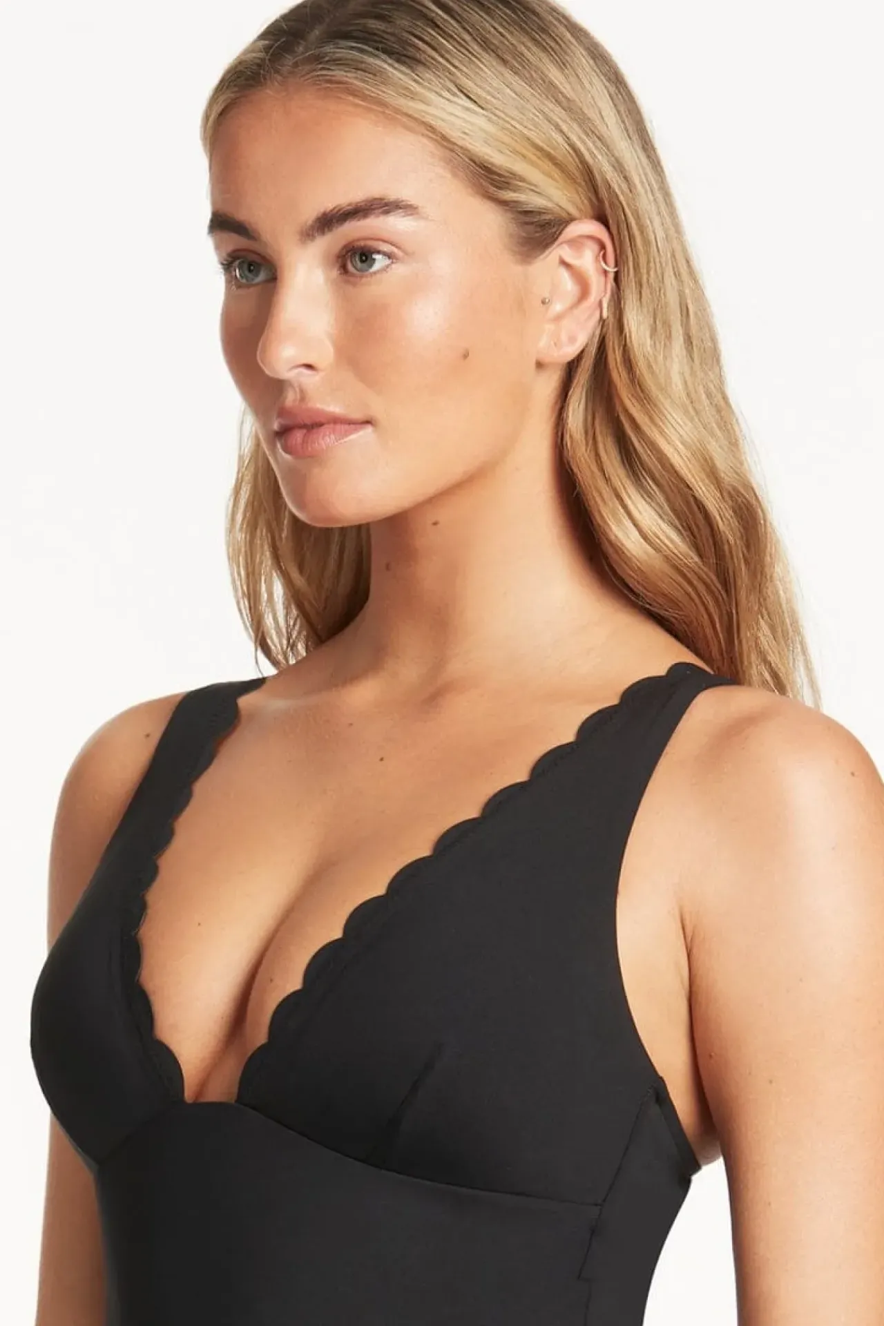 Scalloped Longline Tri One Piece