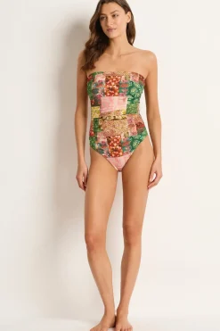 Shari Ruched Bandeau One Piece
